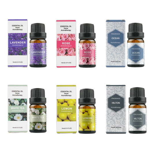 500ML Aromatherapy Oil Diffuser, Aroma Diffuser with 6 Bottle 10ML Essential Oil Set