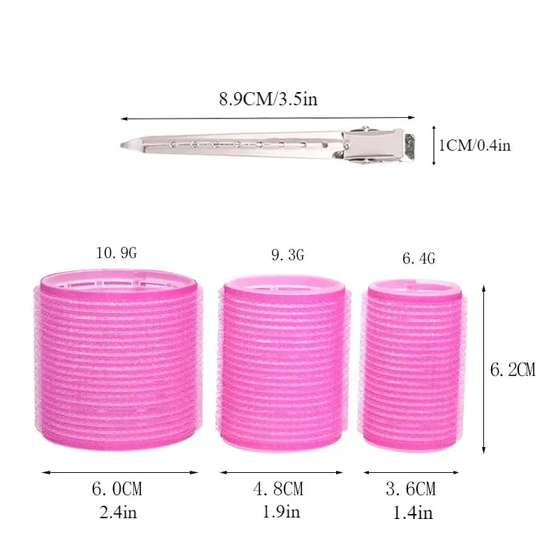 28pcs/Set Hair Roller Sets 18pcs Plastic Self Grip Hair Curlers 3 Sizes Hair Rollers 10pcs Metal Clips