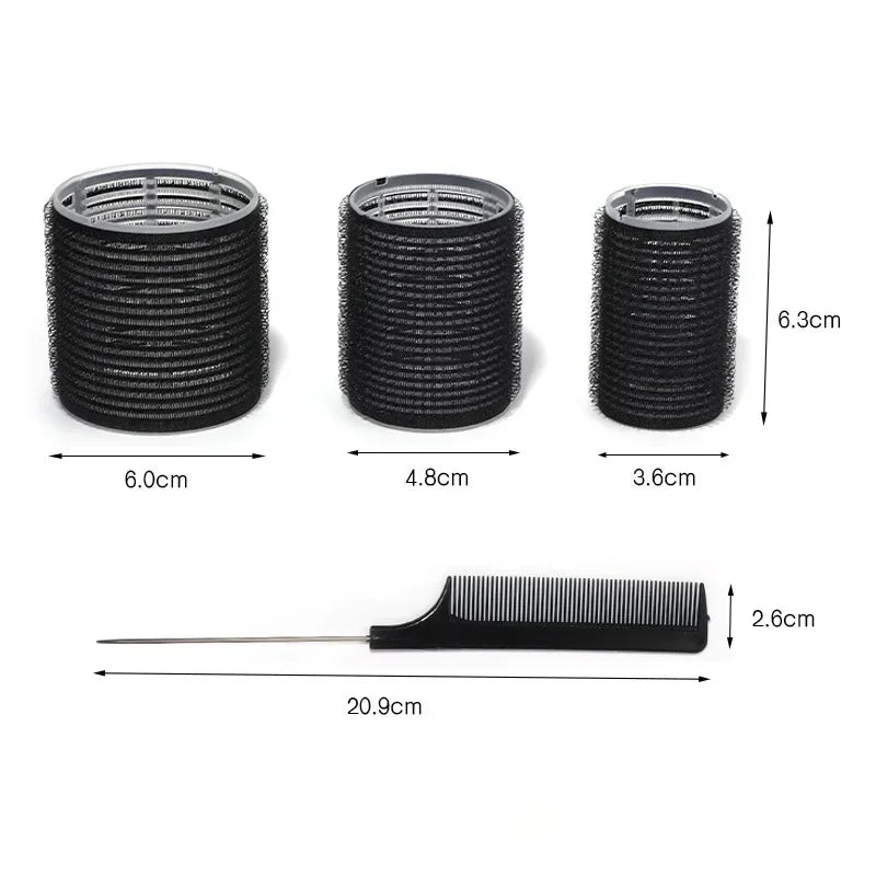 28pcs/Set Hair Roller Sets 18pcs Plastic Self Grip Hair Curlers 3 Sizes Hair Rollers 10pcs Metal Clips