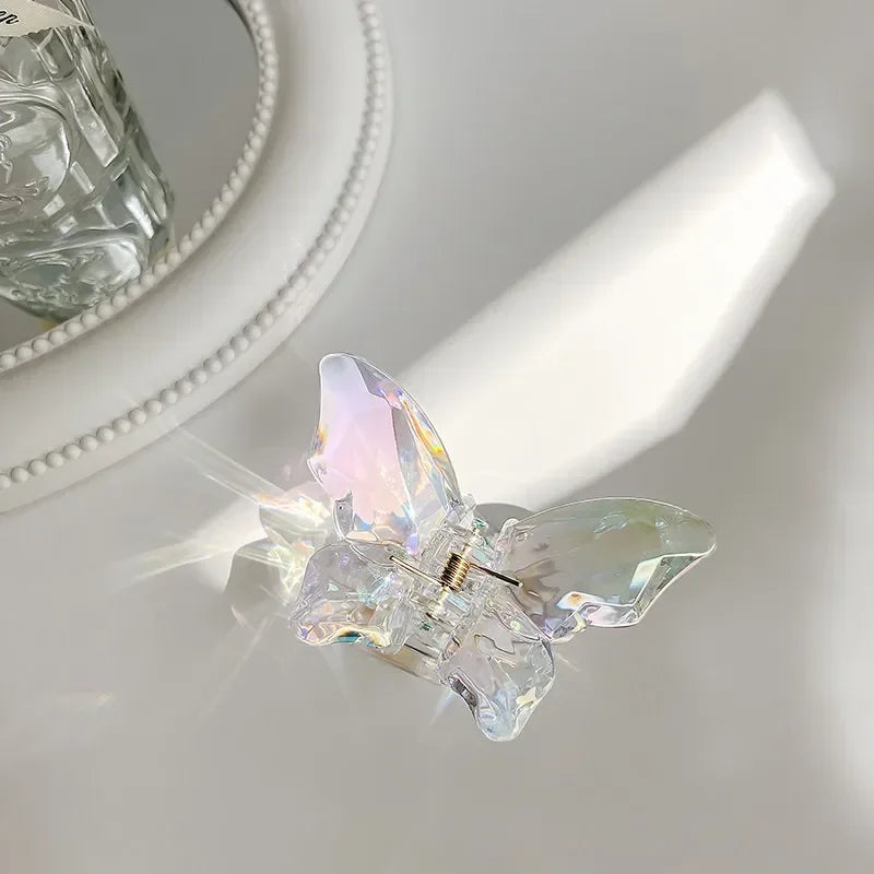 Crystal Butterfly Mermaid Hair Claw Girls Back Head Clamp Clip Transparent Large Hair Clips Hairpins Headdress Hair Accessories
