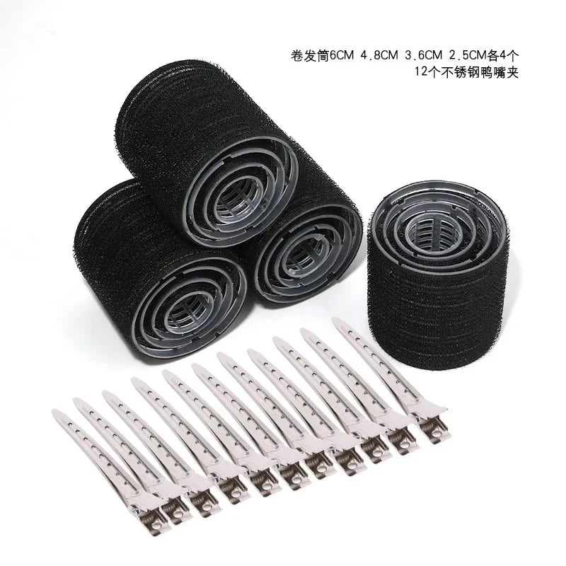 28pcs/Set Hair Roller Sets 18pcs Plastic Self Grip Hair Curlers 3 Sizes Hair Rollers 10pcs Metal Clips