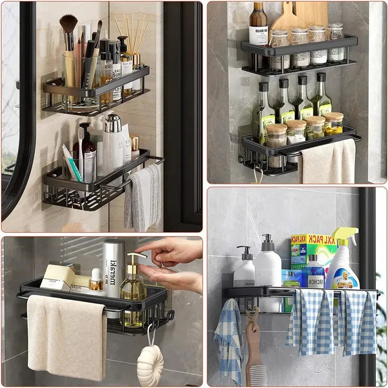 Wall mounted shower shampoo rack bathroom rack