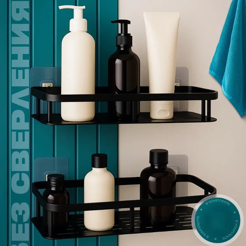 Wall mounted shower shampoo rack bathroom rack
