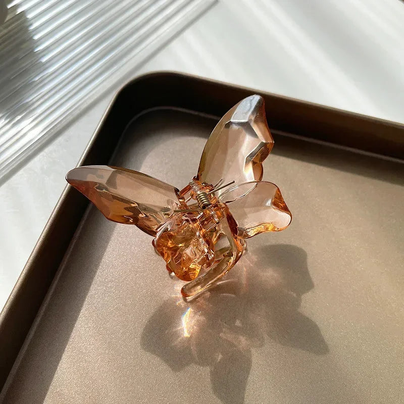 Crystal Butterfly Mermaid Hair Claw Girls Back Head Clamp Clip Transparent Large Hair Clips Hairpins Headdress Hair Accessories