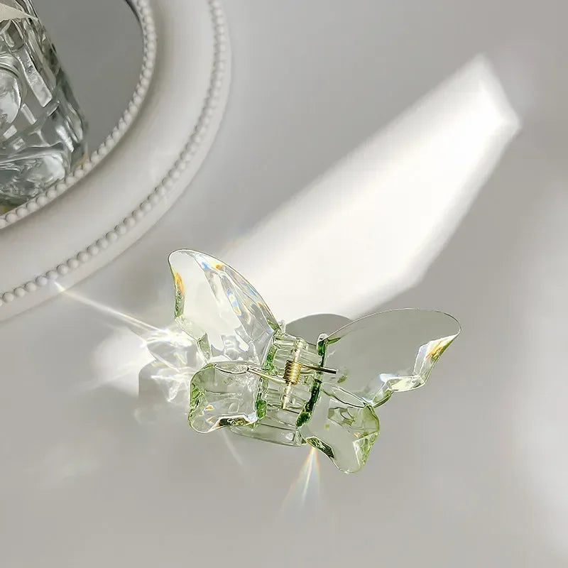 Crystal Butterfly Mermaid Hair Claw Girls Back Head Clamp Clip Transparent Large Hair Clips Hairpins Headdress Hair Accessories